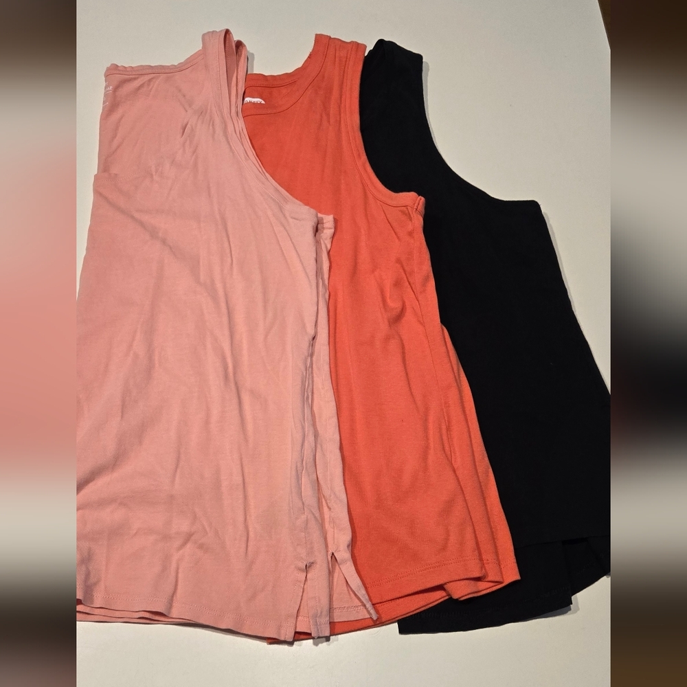 Women's Sleeveless Tops - Pink, Orange, and Black